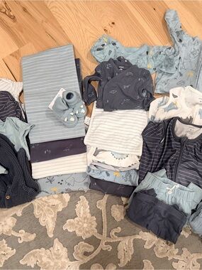 Carters Matching Set Baby Bundle in Blue and Gray